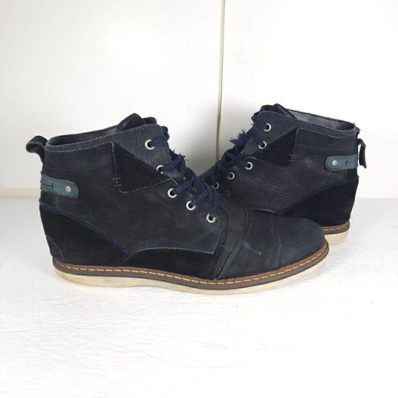 Freebird Men\'s Fisk US12 Blue Navy Leather Lace-Up Ankle Chukka Boots main image 10